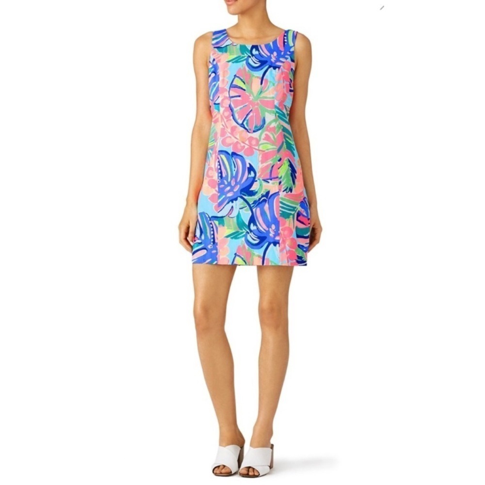 Lilly Pulitzer Women's Cathy Shift Sleeveless Dress Multi Exotic Garden Size 2